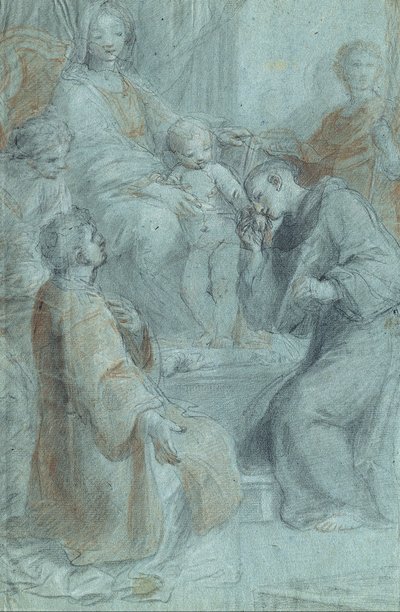 Madonna y el Niño entronizados con los santos Lorenzo, Antonio de Padua, Praxedes y Venancio de Pietro De Pietri